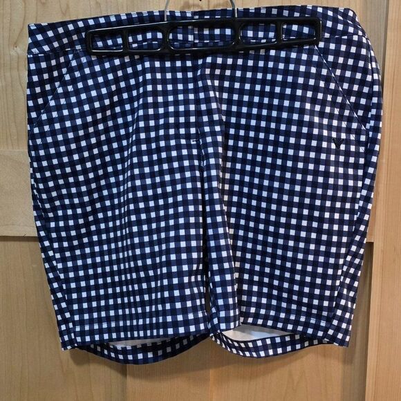 Callaway Womens Navy & White Gingham Check Opti-Dri Golf Shorts Size 8 - Picture 1 of 7